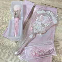タグ付き未使用！ トゥララ TRALALA ファーレースミラー ピンク 手鏡