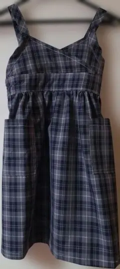 グレー系チェック ジャンバースカート