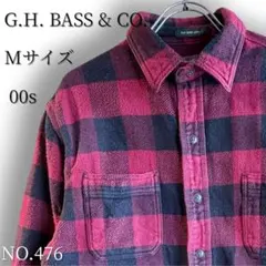 00s ヘビーネルシャツ GHバス バッファローチェック 赤黒 M 秋冬春 肉厚