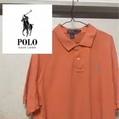 90s 古着◆ポロバイラルフローレン ポロシャツ オレンジメンズXL
