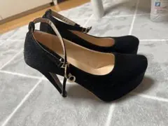 ブラック グリッター ハイヒール ヒール12cm キャバ 24cm