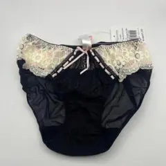 新品未使用 PEACH JOHN ショーツ S レース 黒×アイボリー