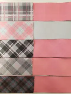 チェック柄 ポリコットンリボン 38mm 10mセット