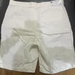 GU メンズ　白　チノハーフパンツ