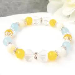 家庭運・人間関係＊翡翠×ハート水晶＊優しさと癒しのパワーストーンブレスレット