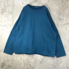 B497古着　トレーナー　スウェット　ブルーグリーン　無地　90s Y2K