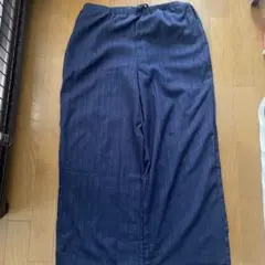 ワイドパンツ　ネイビー　XL