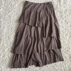 Gabardine K.T スカート 幾何学模様 size11 L ウエストゴムのサムネイル