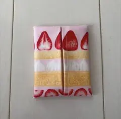 普通サイズ ポケットティッシュケース ラミネート ケーキ いちご ピンク