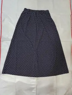 【購入前に連絡願います】ユニクロ フレアスカート ドット ブラック M 古着