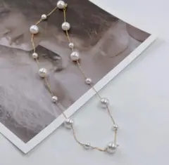 ネックレス パール ゴールド レディース 韓国風 上品 シンプル