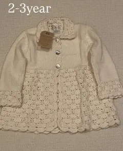 レース編みカーディガン 2/3year