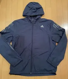 adidas フード付きウィンドブレーカー ネイビー