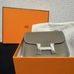 HERMESコンスタンススリム G刻印 エトゥープ エプソン ストラップ付き