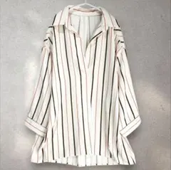 新品【 INGNI 】 イング スキッパーシャツ 7分袖マルチストライプ