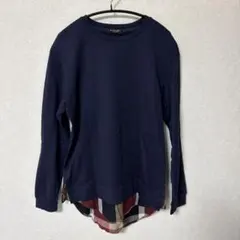 ブラックレーベル ロンT ネイビー レイヤード風 Mサイズ