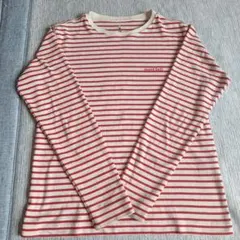 mont-bell赤と白のストライプ 長袖カットソー150