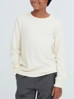 UNIQLO　ヒートテックコットンワッフルクルーネックTシャツ　長袖　150cm