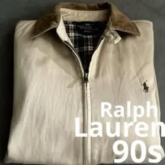 色味◎90sラルフローレン　スウィングトップ コーデュロイ襟　カーキポニー