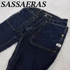 美品✨ SASSAFRAS Fall Leaf R Pants M 濃紺 赤耳のサムネイル