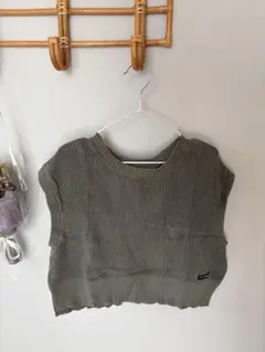 La Chiave オリーブグリーン ニットベスト 100