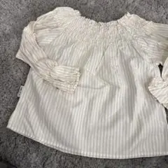 COMME CA ISM ストライプ ブラウス ベージュ 90-100