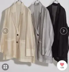 シルキー シアー バックスリット ジャケット　アイボリー
