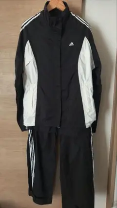 adidas golfジャージセット ２way ブラック/ホワイト 【L】
