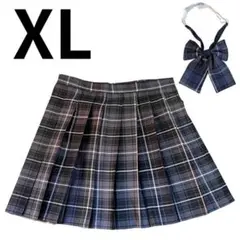 制服 女子 中学 高校 チェック セーラー スクールスカート　リボン　2点