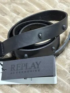 REPLAY スカル　スタッズ ベルト 黒　新品　タグ付き