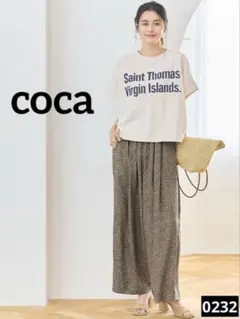 0232 coca ヴィンテージポリイージータックパンツ ブラウン