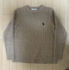 U.S. POLO ASSN. ベージュ ケーブルニット M