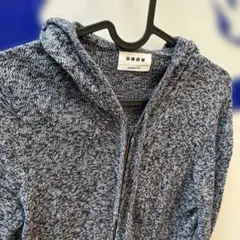 美品 PLST ネイビー系ミックスカラー フード付きパーカー