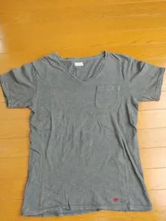 スティーブンソンオーバーオールズ　VネックTシャツ　チャコールグレイのサムネイル