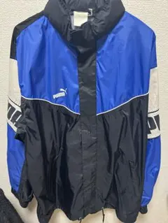 PUMA ウィンドブレーカー Mサイズ 青/黒