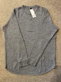 【新品】ユニクロ ワッフル ヘンリーネック Tシャツ XL