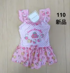 新品 ＊ 【110】 サンリオキャラクターズ　ワンピース型　水着　ピンク