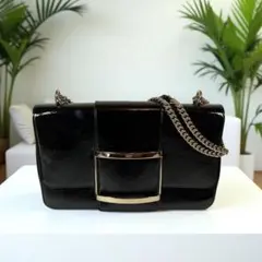 極美品‼︎ ◆ROGER VIVIER◆ チェーンショルダー/パテント/BLACKのサムネイル