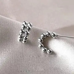 ボールピアス（シルバー）上品 高見え 高級感 綺麗め大人女子 No115