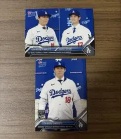 Topps NOW 山本由伸 大谷翔平 ドジャース 2枚セット 入団会見 - メルカリ