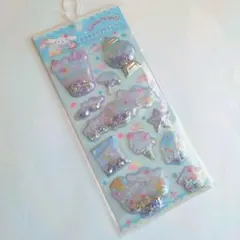 キラキラカプセルシール シナモロール サンリオ ぷっくり ラメ シャカシャカ