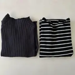 ダークグレー 長袖カットソー　2枚セット