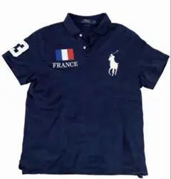 POLObyRalphLauren フランス国旗　刺繍ロゴ　半袖　ポロシャツ ラルフローレン ビッグポニー フランス国旗 半袖ポロ ナンバリング刺繍