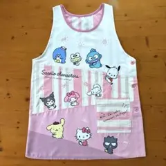 【25】ちいさくおすわりしたよ！エプロン サンリオ ピンク ストライプのサムネイル