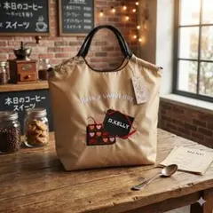 D.KELLY 刺繍トートバッグ M ベージュ　即日発送のサムネイル