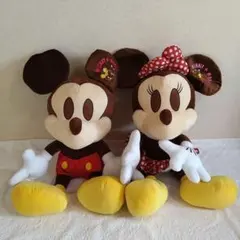 大きい ミッキーマウス ミニーマウス ジャンボ ペア ぬいぐるみ　レトロ　平成