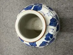 羊山作 花瓶 染付 共箱付き