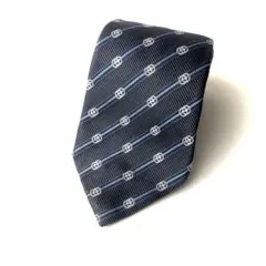 1009 GUCCI グッチ　ネクタイ　GG柄 ストライプ 総柄　シルク