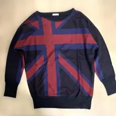 ドルマン袖　セーター　イギリス国旗柄