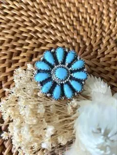 ラスト 金縄 ターコイズ 横 フラワー コンチョ ハンドメイド 財布 レザー ラスト 金縄 ターコイズ 横 フラワー コンチョ ハンドメイド 財布